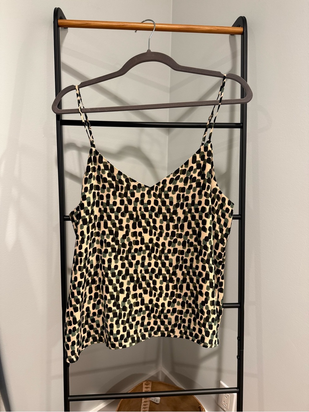 Banana Republic Beige and Black Spotted Satin Cami